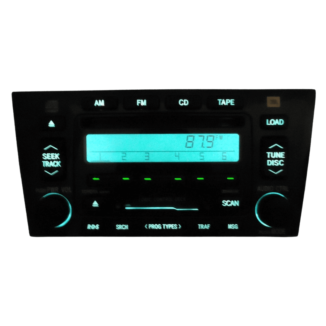 Used OEM 2000-2004 TOYOTA Avalon Radio JBL Stereo 6 CD Disc Tape Player AD6900 Black Face