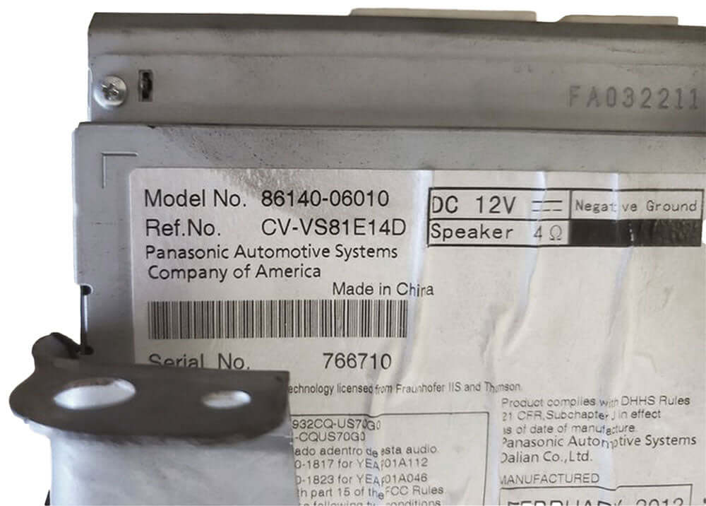 Used OEM 2012-2013 Toyota Camry Radio Display Receiver AM FM CD 57012 OEM 86140-06010