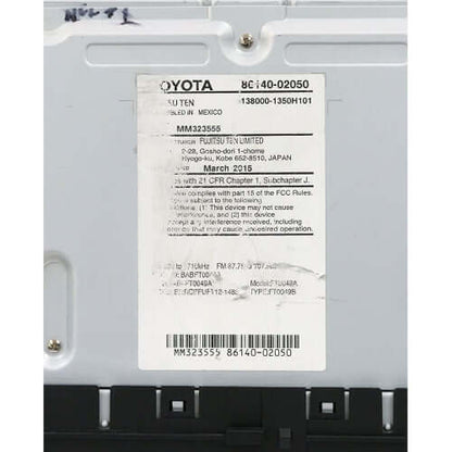 Used OEM 2014-2016 Toyota Corolla Radio Touchscreen Display CD OEM 86140-02050