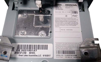 Used OEM 2016 - 2017 Honda Accord OEM Touch Screen Single CD Bluetooth Radio Display